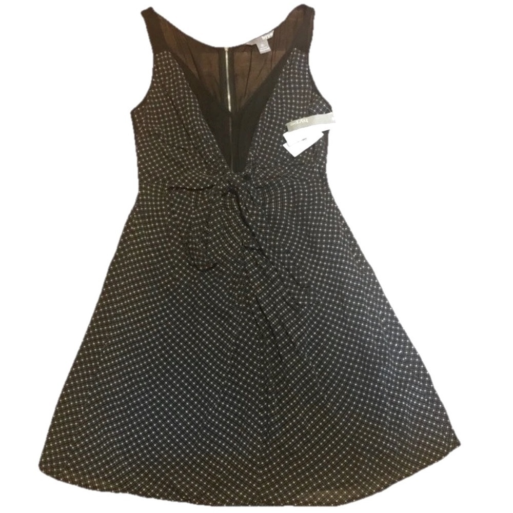 Hype Black Boho  Printed Fit & Flare Dress Size 6 NWT Whimsy Goth